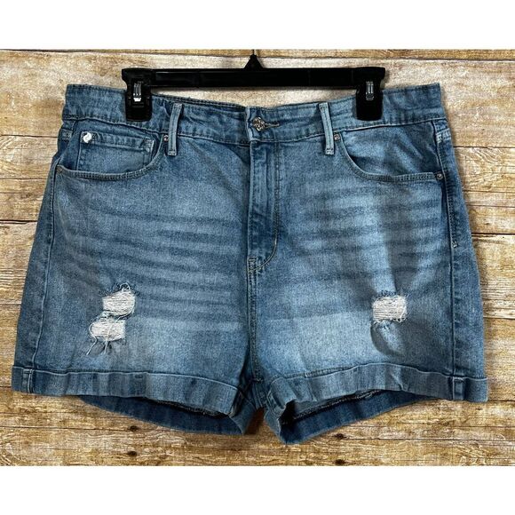 DENIZEN HIGH RISE CLASSIC CASUAL CONCERT FESTIVAL EVERYDAY DENIM MOM SHORTS - Picture 1 of 7